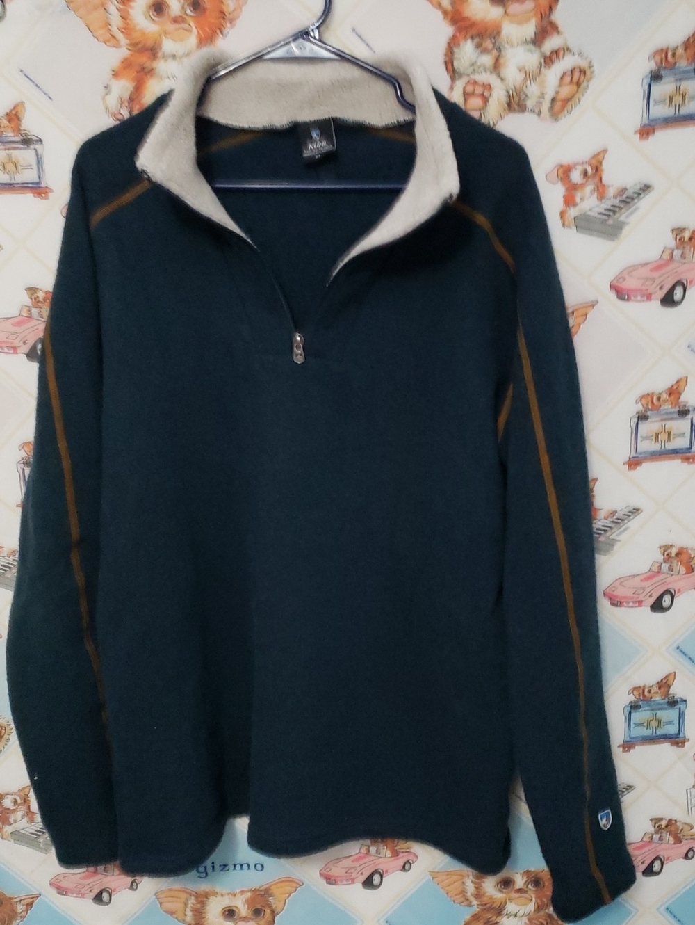 Kuhl Dark Teal Half-Zip Sweater with Contrast Trim